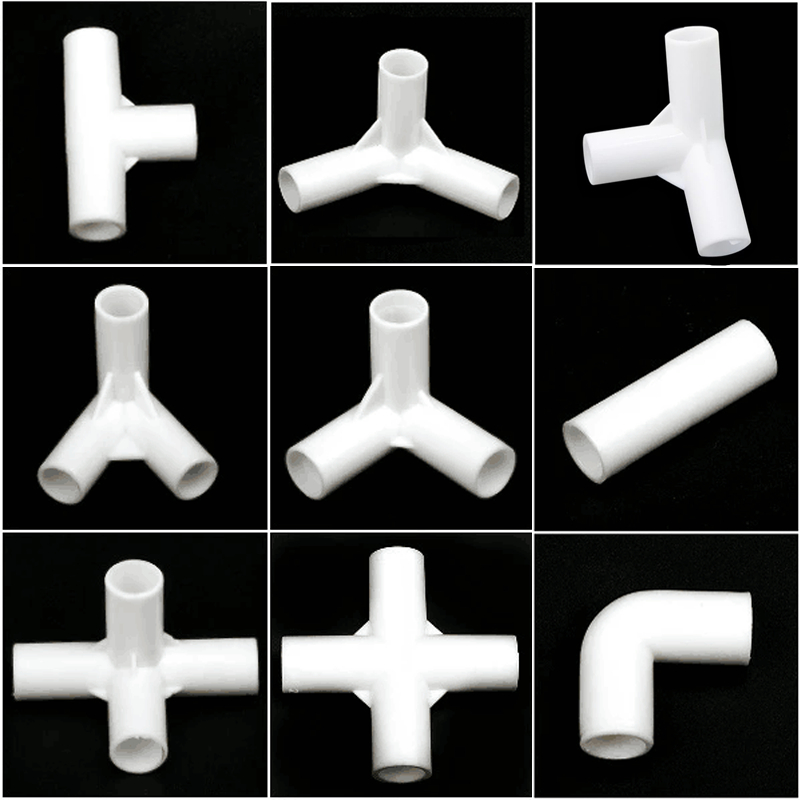 ภายใน 8/12/16 มม.ข้อศอกตรง 4-Way T Connector Multi-angle 3-Way PVC Joint 60/90/120/135 องศา DIY ตู้เสื้อผ้าเต็นท์ Fitting อะแดปเตอร์