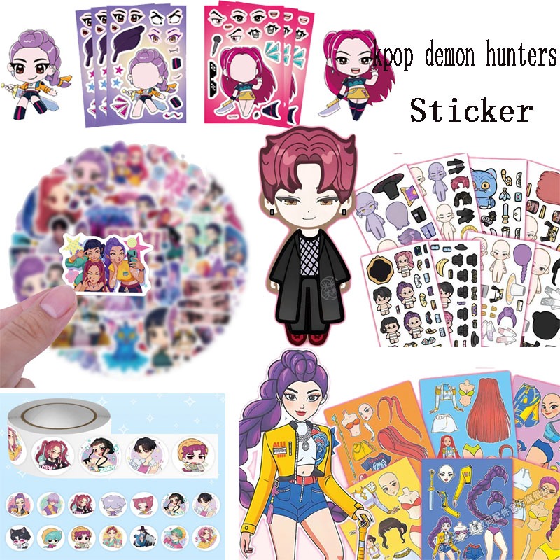 ซ็ตสติกเกอร์ KPop Demon Hunters Saja Boys Diy สติกเกอร์ Creative Rumi สติกเกอร์ตกแต่ง
