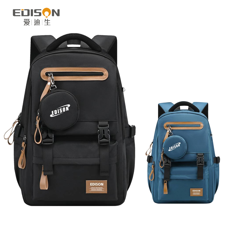 EDISON กระเป๋าเป้นักเรียนมัธยม นักศึกษามหาวิทยาลัย ผู้ชายผู้หญิง | ป้องกันหลังงอ ใส่แล็ปท็อป 15.6 นิ้ว กันน้ำ เบา มีช่องเก็บของมาก ทนทาน COD