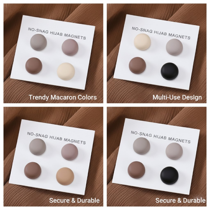 Macaron สีเข็มกลัด Pin ชุด 4 ชิ้น Multi-ใช้ Hijab Party ของขวัญ AccessoriesSolid 4 ชิ้น