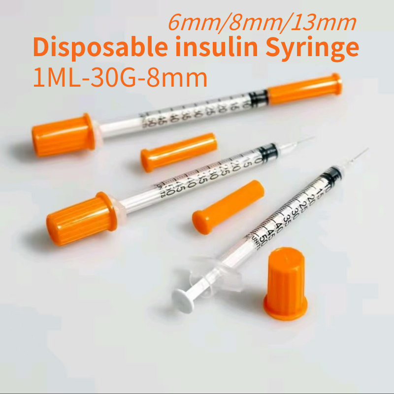 1ml/cc-31G*6mm Orange insulin Syringe เข็ม,ทิ้งฆ่าเชื้อบรรจุส่วนบุคคลสําหรับห้องปฏิบัติการ,คู่มือ Di