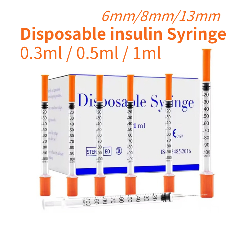 20pcs 1 ml/cc-29G/30G/31G*13 มม.สีส้ม insulin Syringe ,ทิ้งฆ่าเชื้อแต่ละบรรจุสําหรับใช้ Lab,คู่มือ,ก