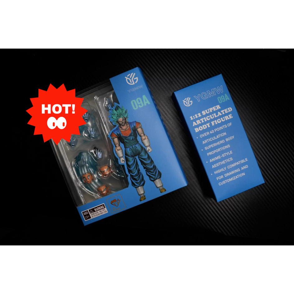 YGmw 09A Super Blue Vegito NYC รุ่นสีทึบพร้อมซ่อมขา 1/12 Action Figure