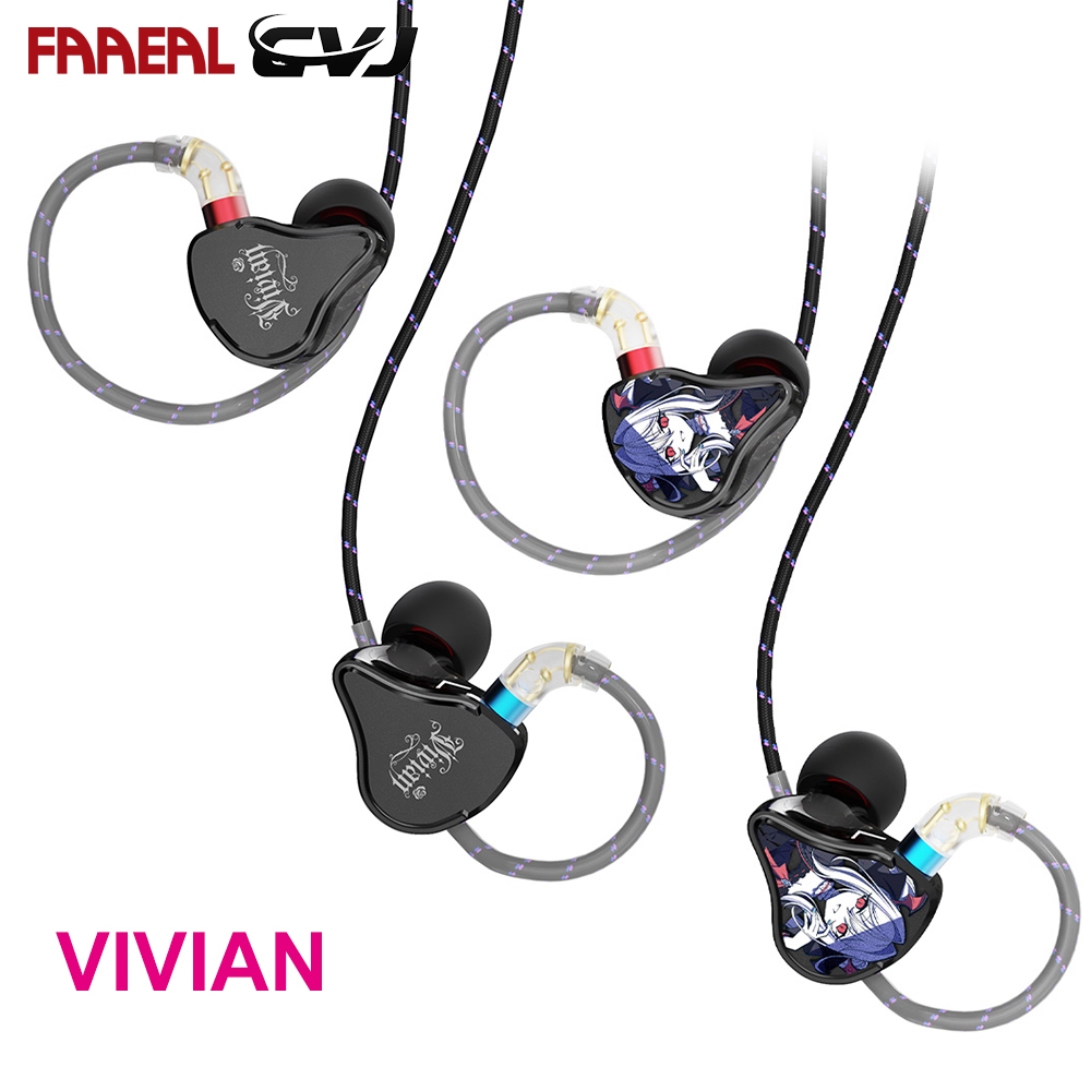 FAAEAL CVJ Vivian Music ชุดหูฟัง Dual-Magnet Dual-Chamber เทคโนโลยี HiFi คุณภาพเสียงหูฟังแบบมีสาย 10