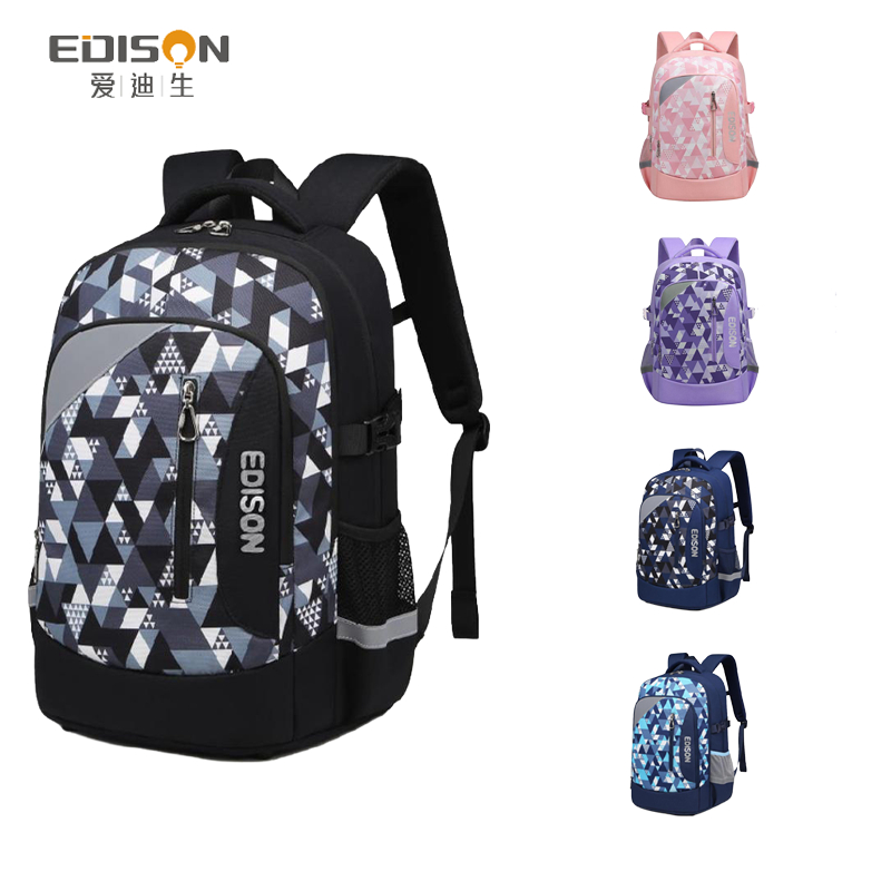 EDISON กระเป๋าเป้นักเรียน มัธยม นักศึกษา กันน้ำ น้ำหนักเบา ใส่โน้ตบุ๊คได้ ความจุใหญ่ หลายช่อง ทนทาน สำหรับผู้ชายผู้หญิง