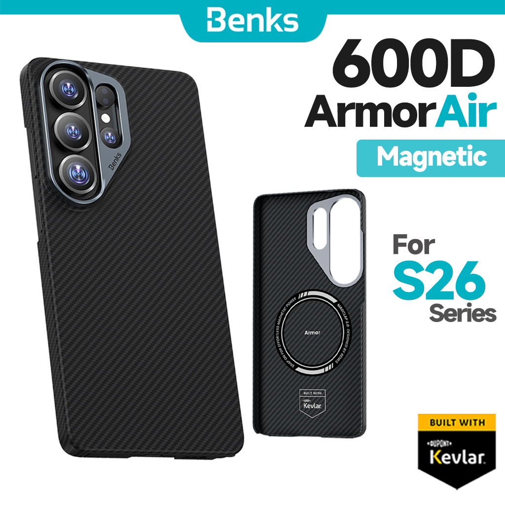 [Benks Official] Benks Magnetic ArmorAir Case สําหรับ Samsung Galaxy S26 S26+ S24 S25 Ultra S26U 600D Kevlar Aramid Fiber Thin และน้ําหนักเบา Minimalist สไตล์ Cover