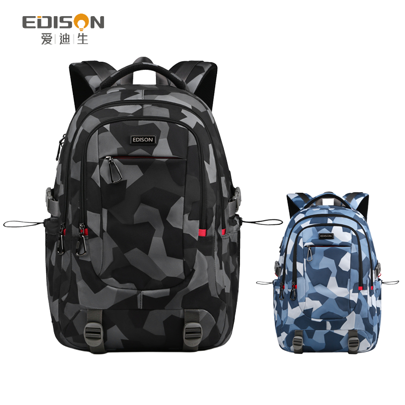 EDISON กระเป๋าเป้นักเรียน มัธยม นักศึกษา กันน้ำ น้ำหนักเบา ใส่โน้ตบุ๊คได้ ความจุใหญ่ หลายช่อง ทนทาน สำหรับผู้ชายผู้หญิง