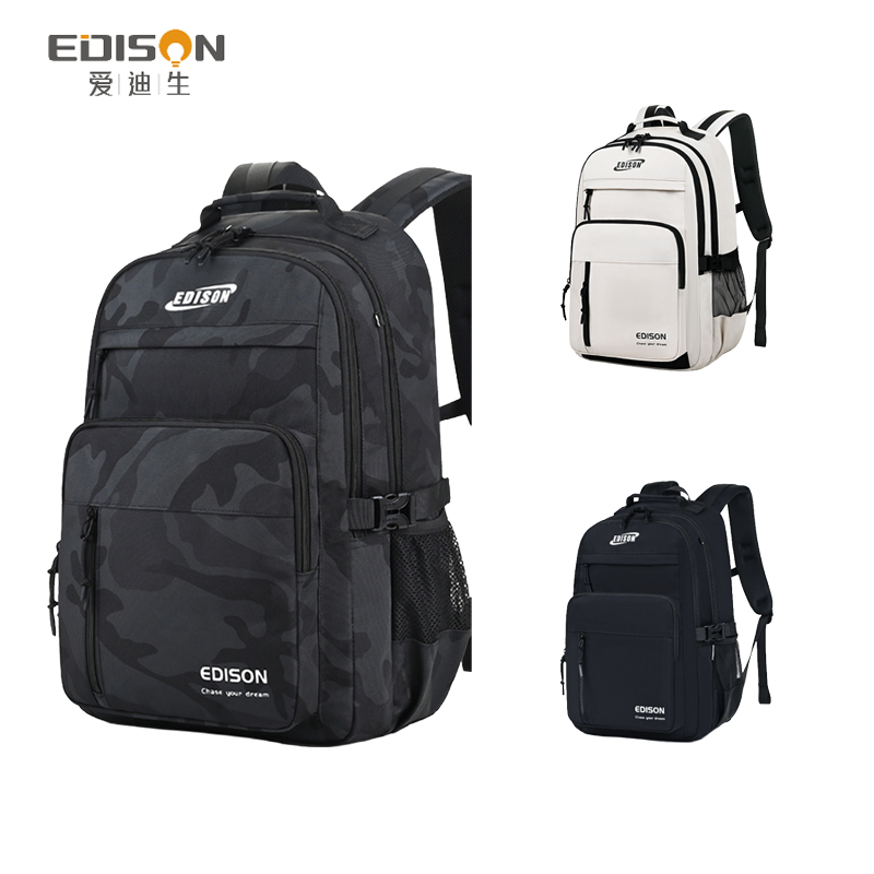 EDISON กระเป๋าเป้นักเรียน มัธยม นักศึกษา กันน้ำ น้ำหนักเบา ใส่โน้ตบุ๊คได้ ความจุใหญ่ หลายช่อง ทนทาน สำหรับผู้ชายผู้หญิง