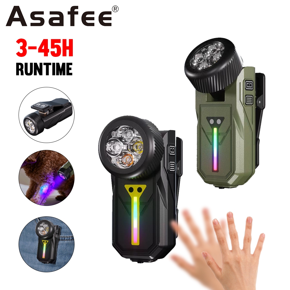ASAFEE K370 ไฟ EDC อเนกประสงค์ 404LM ไฟด้านข้าง RGB ไฟทํางานแม่เหล็กพ็อกเก็ตคลิป Type-C ชาร์จ