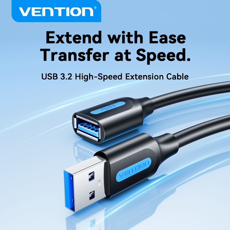 Vention สายต่อ USB 3.2 A ชายกับหญิง 10Gbps ความเร็วสูง Transfer แกนทองแดง PVC เสื้อแจ็คเก็ตแบบยืดหยุ่นสําหรับ PC/HDD