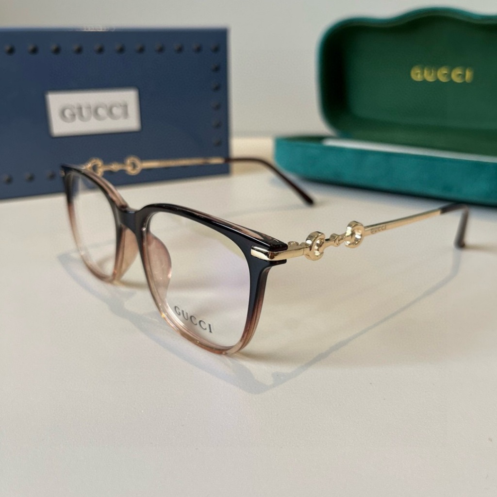 Gucci Ladies Glasses Gradient Frame Fashion Square Glasses X6130 CP
