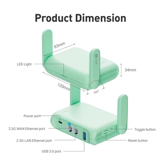 GL.iNet GL-MT3600BE (Beryl 7) เราเตอร์พกพาพกพา, Pocket Wi-Fi 7 ไร้สาย 2.5G Router, Mini Portable VPN Routers WiFi สําหรับรถยนต์, ท่องเที่ยว, เราเตอร์คอมพิวเตอร์สาธารณะ, ธุรกิจ, มือถือ