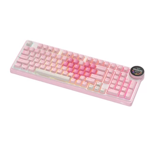 Royal Kludge RK N99 สีชมพู Melody 98 คีย์ Tri-Mode RGB แบบมีสายบลูทูธ 2.4G ไร้สายพร้อมหน้าจอ TFT แป้นพิมพ์เครื่องกล