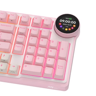 Royal Kludge RK N99 สีชมพู Melody 98 คีย์ Tri-Mode RGB แบบมีสายบลูทูธ 2.4G ไร้สายพร้อมหน้าจอ TFT แป้นพิมพ์เครื่องกล
