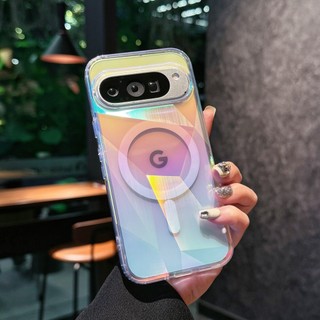เคสโทรศัพท์ลายเพชรไล่โทนสีสําหรับ Google Pixel 11 9 10 Pro XL 9A 10A ฝาครอบใสแบบแม่เหล็ก