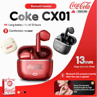 หูฟัง Coca-Cola CX01 หูฟังชนิดใส่ในหู Bluetooth 6.0 เสียงรอบทิศทางพร้อมไมโครโฟน