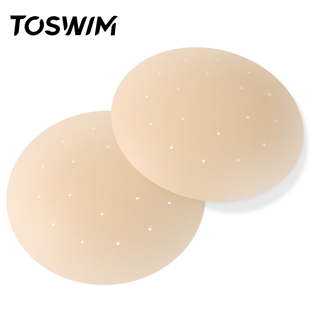 สติ๊กเกอร์หน้าอก TOSWIM สามารถใช้งานได้หลายครั้งซิลิโคน Nude Ultra-Thin ที่มองไม่เห็นสติกเกอร์เต้านมกันน้ํา Anti-Bump ว่ายน้ําเฉพาะ