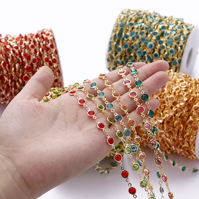 St.kunkka โซ่คริสตัล โซ่เพชร DIY 1 เมตร โซ่ประดับพลอย สำหรับทำสร้อยคอ ข้อมือ เครื่องประดับต่างๆ งานสวยเกรดA