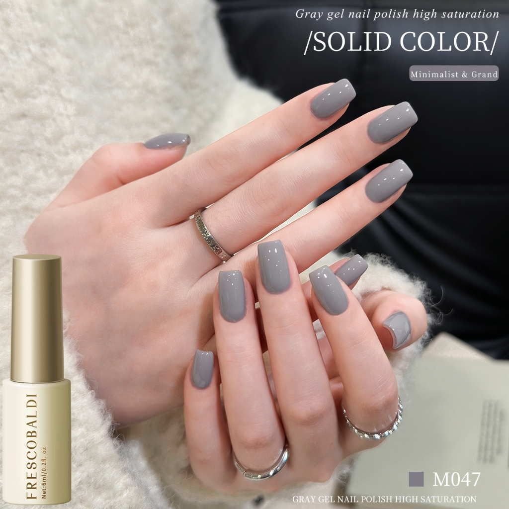 FRESCOBALDI 6ml - ยาทาเล็บเจลสีเทาโทนเย็น เงางามยาวนานเหมาะสำหรับร้านทำเล็บและทำเองที่บ้าน