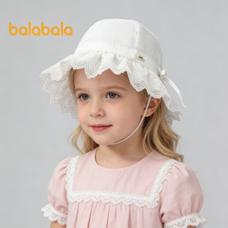 หมวกเด็กวัยหัดเดิน Balabala ผ้าฝ้าย jacquard กันแดด ออกแบบอย่างประณีต สบายและน่ารัก สำหรับฤดูร้อนและการไปชายหาด