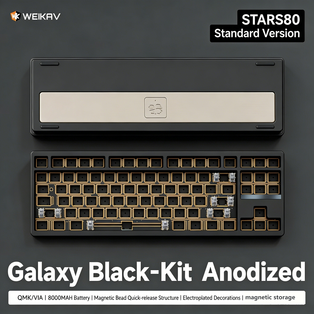 WEIKAV Stars80 ชุดคีย์บอร์ดเชิงกลอลูมิเนียมไร้สายมาตรฐาน Hot Swap RGB ปะเก็นคีย์บอร์ดสนับสนุน QMK/VI