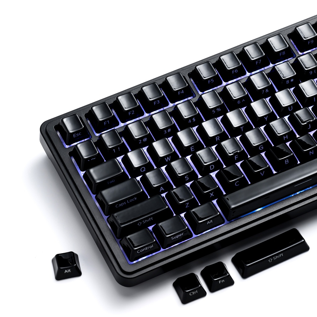 XVX Ceramic Black Keycaps พิมพ์ด้านข้างโปรไฟล์เชอร์รี่เข้ากันได้กับสวิตช์ MX ทั้งหมด 120 คีย์ชุดกล่อ