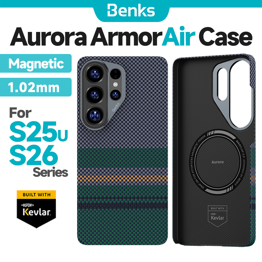 [Benks Official] Benks Aurora ArmorAir เคสแม่เหล็กในตัวคาร์บอนไฟเบอร์สําหรับ Samsung S26 S26+ S25 Ultra Thin Lightweight Minimalist Hard Phone Cover
