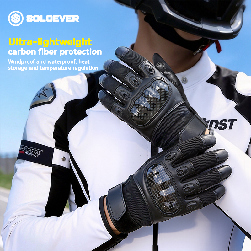 【TH Delivery 】SOLOEVER Black ถุงมือยุทธวิธี 3.0 ถุงมือยุทธวิธีสีดำ หนังกลับแท้กันน้ำ กระชับมือ จับปืน-ขับมอเตอร์ไซค์แม่นยำ