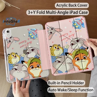 🚚ส่งใน24ชม🚚เคสiPad พับแบบY อะคริลิคใส Zootopia มีที่ใส่ปากกา รองรับ Gen9 Air6 Air7 Pro11 2025 Gen11