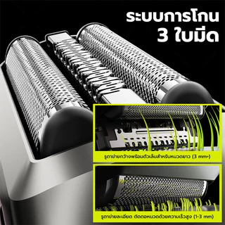 ENCHEN MS005 Compact Foil Shaver เครื่องโกนหนวดไฟฟ้า หัวโกน 3 ชิ้น ใบมีดบาง 0.05mm ฝาครอบแบบแม่เหล็ก กันน้ำระดับ IPX7 ความเร็วมอเตอร์ 8,000 รอบ/นาที สินค้ารับประกัน 1 ปี