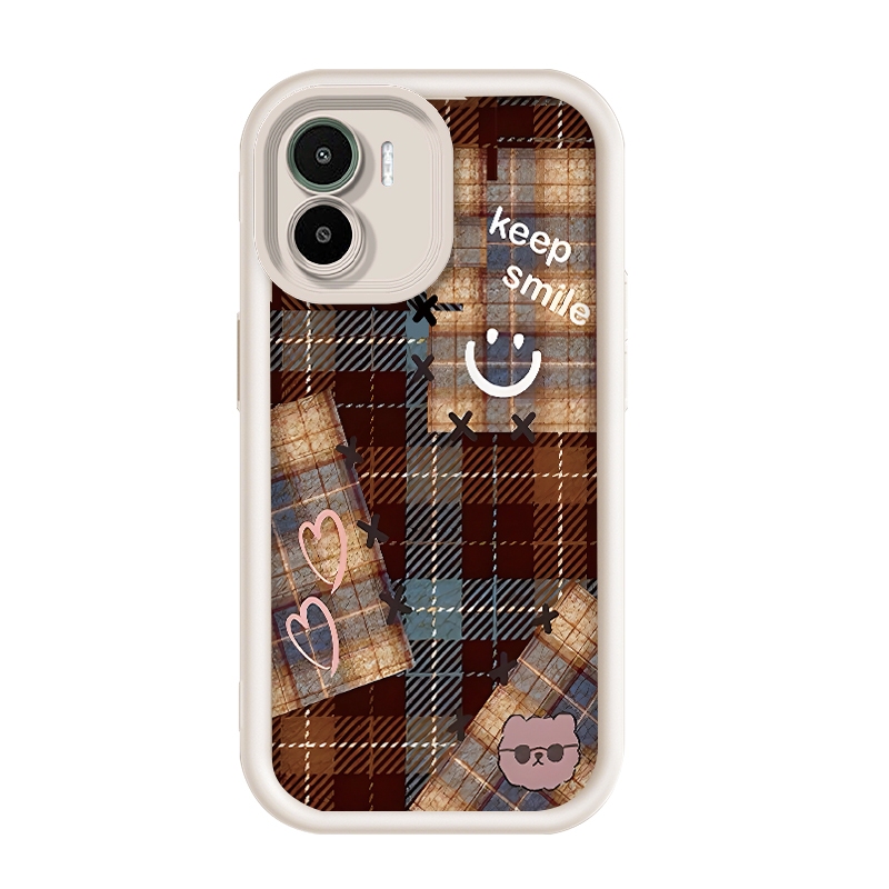 สําหรับ Redmi A1/Redmi A2-4G,Grid Love Smile Picture,เคสโทรศัพท์ซิลิโคนป้องกันการตกหล่น