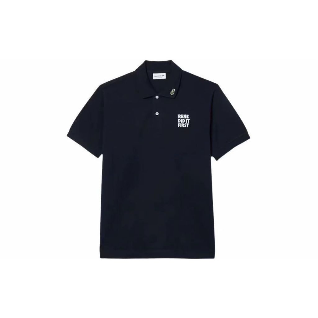 เสื้อโปโลผู้ชายสีทึบพิมพ์เรียบง่ายลําลองผ้าฝ้ายแขนสั้น