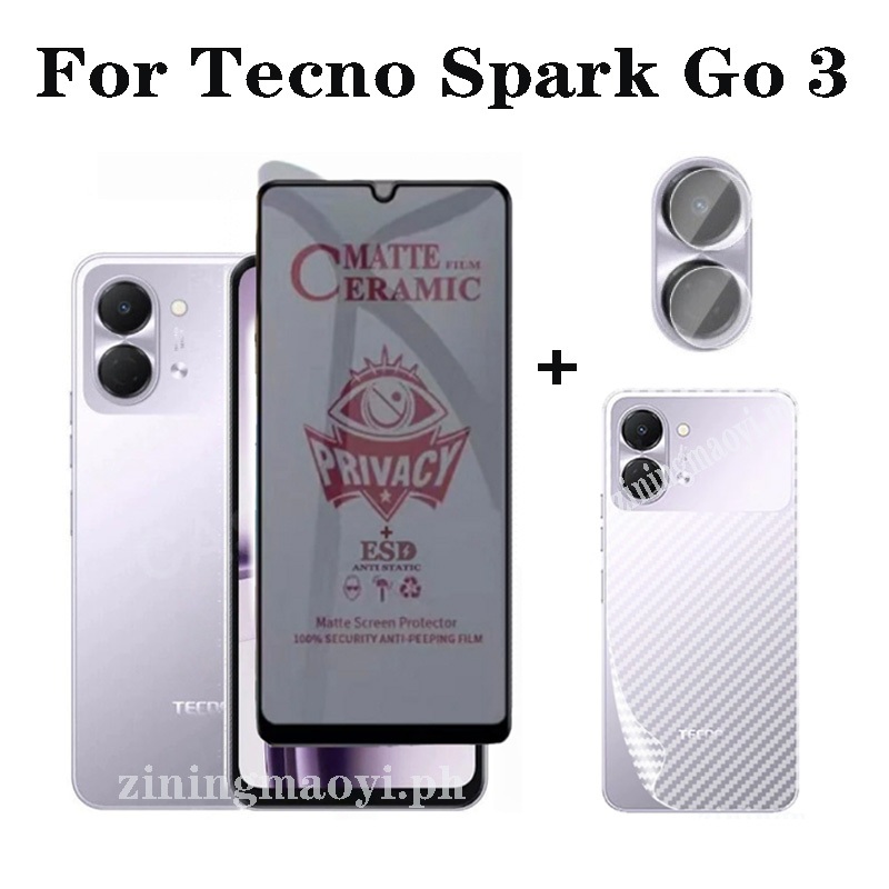 3in1 สําหรับ Tecno Spark Go 3 anti-Privacy Soft เซรามิคฟิล์มสําหรับ Tecno Spark Go 2 1S Go 2025 หน้า