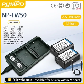 PUMPD NP-FW50 แบตเตอรี่กล้องเหมาะสําหรับ Sony A6400 A6300 zve10 A6000 nex5t nex7 กล้อง charger