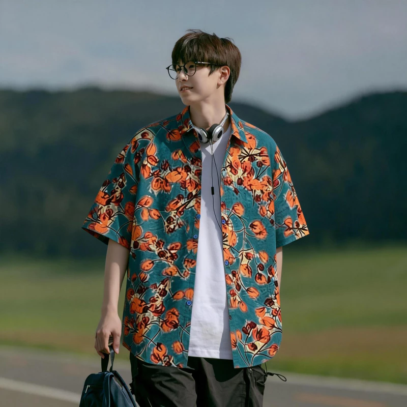 Hawaii Shirt เสื้อเชิ้ตแขนสั้น ลายดอกไม้ สไตล์เรโทร thumbnail 8