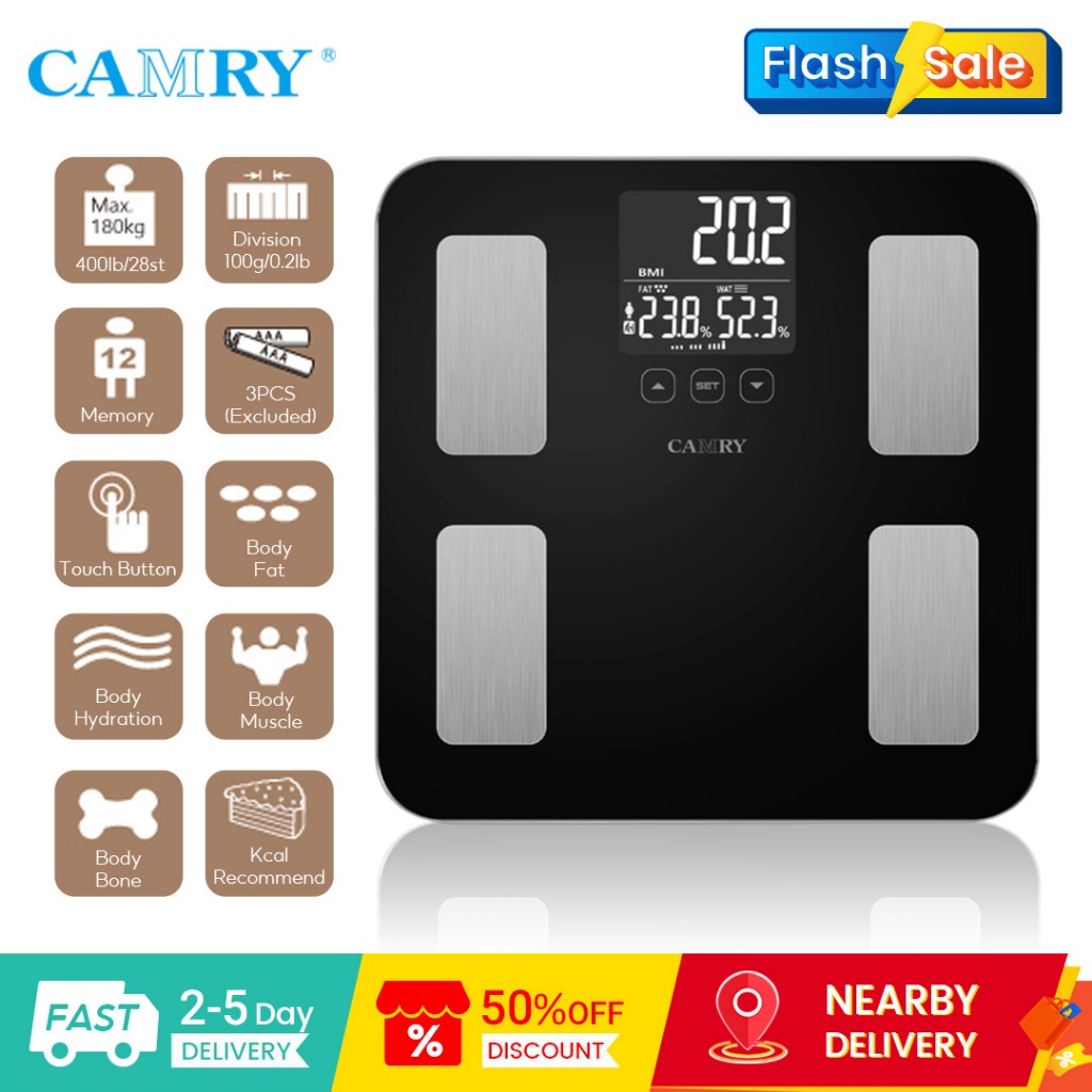 Camry เครื่องชั่งน้ำหนักวัดไขมัน EF881 Body Fat Scale เครื่องชั่งน้ำหนัก ตาชั่งไขมัน Body Compositio