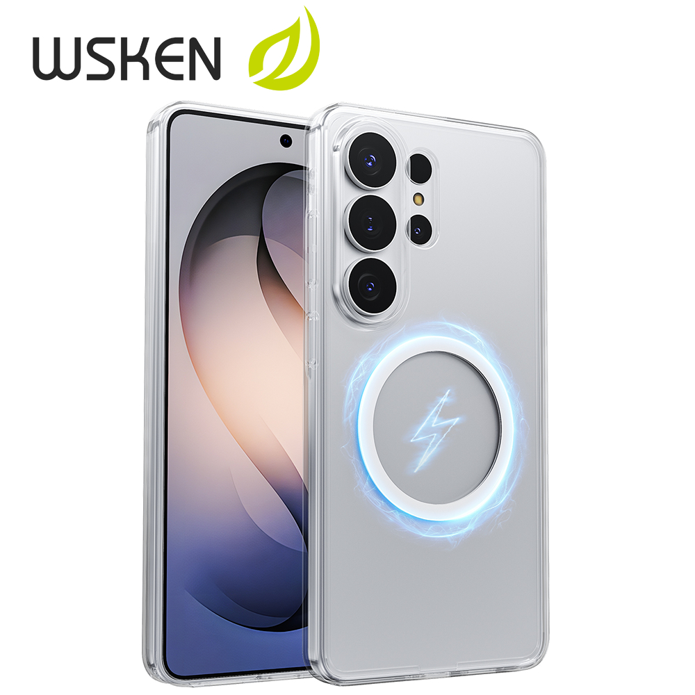 WSKEN for Samsung S26 Ultra 5G กรณี 2026 ไม่เหลือง โปร่งใส ชัดเจน การชาร์จแบบไร้สาย Magnetic การป้องกันแรงกระแทก S25Ultra/S24Ultra ป้องกันลายนิ้วมือ Case