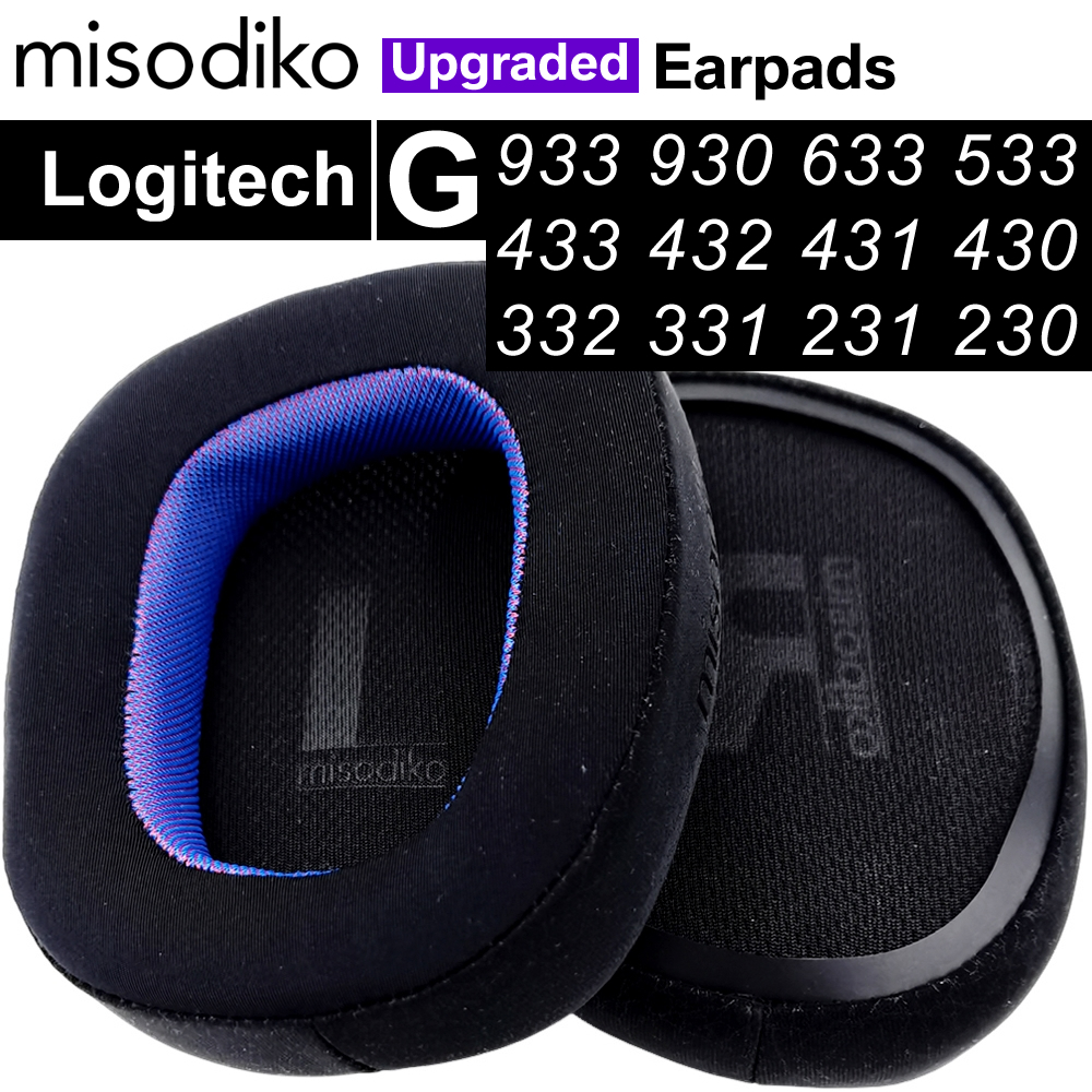 Misodiko แผ่นครอบหูฟัง แบบเปลี่ยน สําหรับ Logitech G633 G933 G930 G430 G230 G231 G331 G431 G332 G432