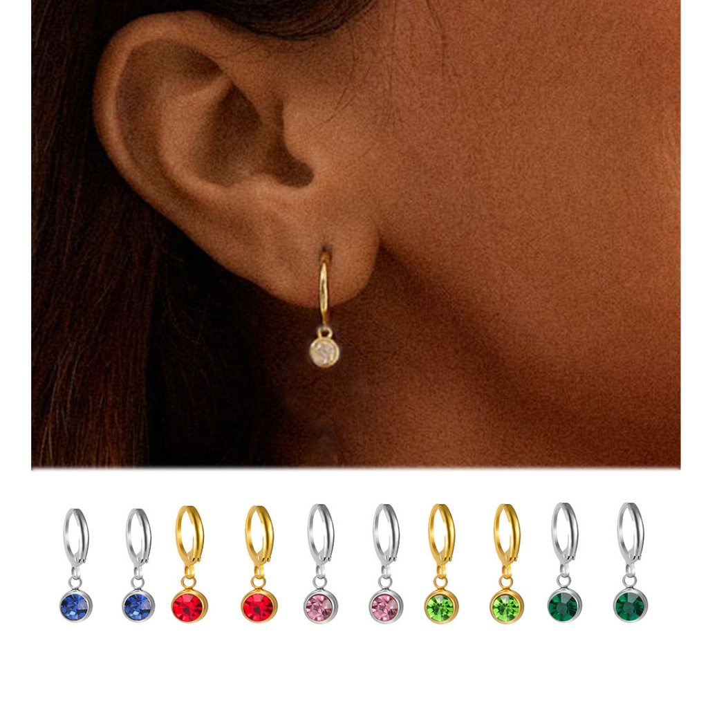 ต่างหูพ้อยซิทรอนและคริสตัล สไตล์มินIMALIST สำหรับผู้หญิง พร้อมชุบทอง เพอร์เฟคสำหรับเป็นของขวัญวันเกิด