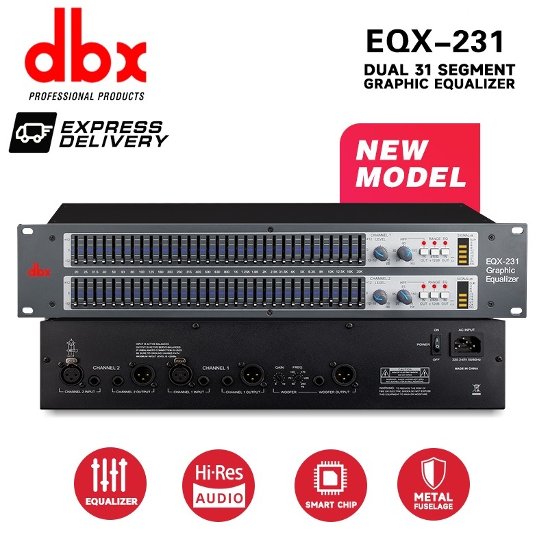 Dbx EQX-231 EQUALIZER Professional Balancer, พร้อม Indentation 31-Segment Graphic Balancer, Professi