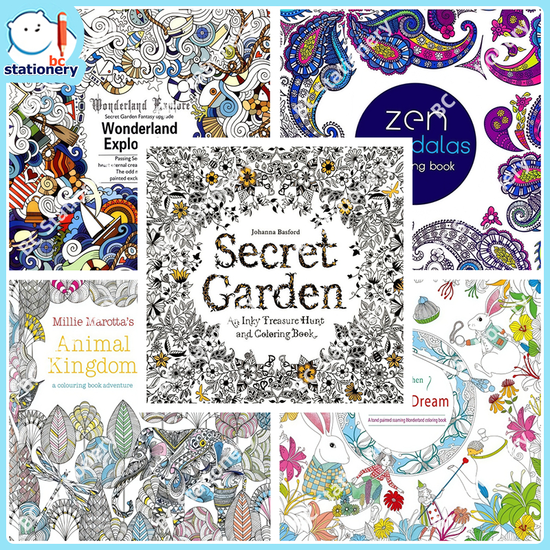 หนังสือวาดรูป Secret Garden สำหรับผู้ใหญ่แ สมุดระบายสีคลายเครียดหนา/หนังสือคลายเคร/ สมุดวาดเขียนColouring Book