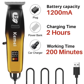 Kemei KM-8501 ปัตตาเลี่ยนไฟฟ้าสำหรับผู้ชาย ชุดเครื่องตัดผมไร้สาย ปรับระดับได้ ชาร์จไฟได้ เครื่องตัดผมมืออาชีพ