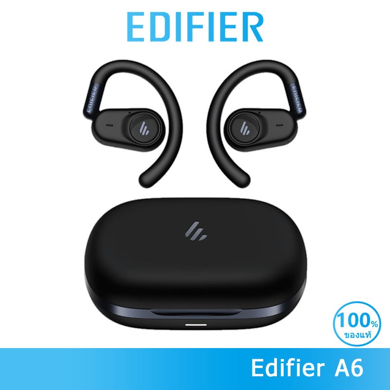 Edifier A6 หูฟังบลูทูธแบบเปิดด้านหลัง ตะขอเกี่ยวหูแบบไร้สายแบบหมุนได้ กระชับพอดีและสบาย ไมโครโฟนในตั