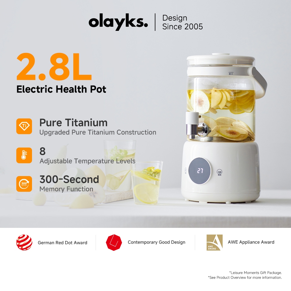 Olayks หม้อต้มเพื่อสุขภาพ 2.8 ลิตร อัจฉริยะ 8 in 1 พร้อมระบบควบคุมอุณหภูมิกาต้มน้ำไฟฟ้าแก้ว ตั้งเวลาชงชา อุ่นต่อเนื่อง 24 ชม. ทำได้ทั้งต้มซุป ชงชา รองรับการใช้งานหลากหลาย