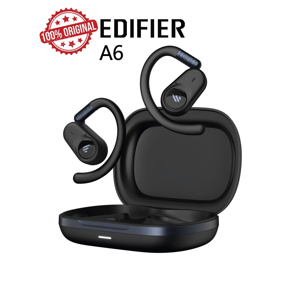 Edifier A6 หูฟังบลูทูธไร้สายแบบเปิดหู มาพร้อมตะขอเกี่ยวหูแบบหมุนได้ กันน้ำระดับ IP55 และไมโครโฟนสองต