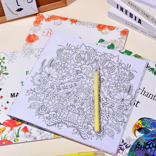 หนังสือวาดรูป Secret Garden สำหรับผู้ใหญ่แ สมุดระบายสีคลายเครียดหนา/หนังสือคลายเคร/ สมุดวาดเขียนColouring Book