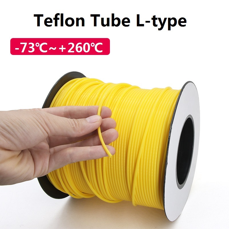 หลอดเทฟลอน 150V สีเหลือง L-shaped PTFE Tube PTFE Capillary Tube PTE Tube ทนอุณหภูมิสูงและการกัดกร่อน