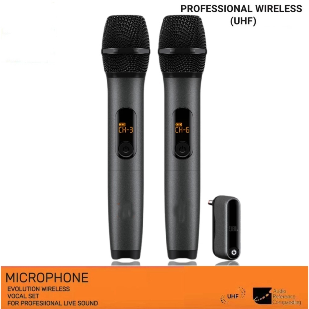 JBL Wireless Microphone Set ไมโครโฟนไร้สายสองตัว ไมโครโฟนไร้สาย แบบถือ ใช้กับปาร์ตี้บ็อกซ์