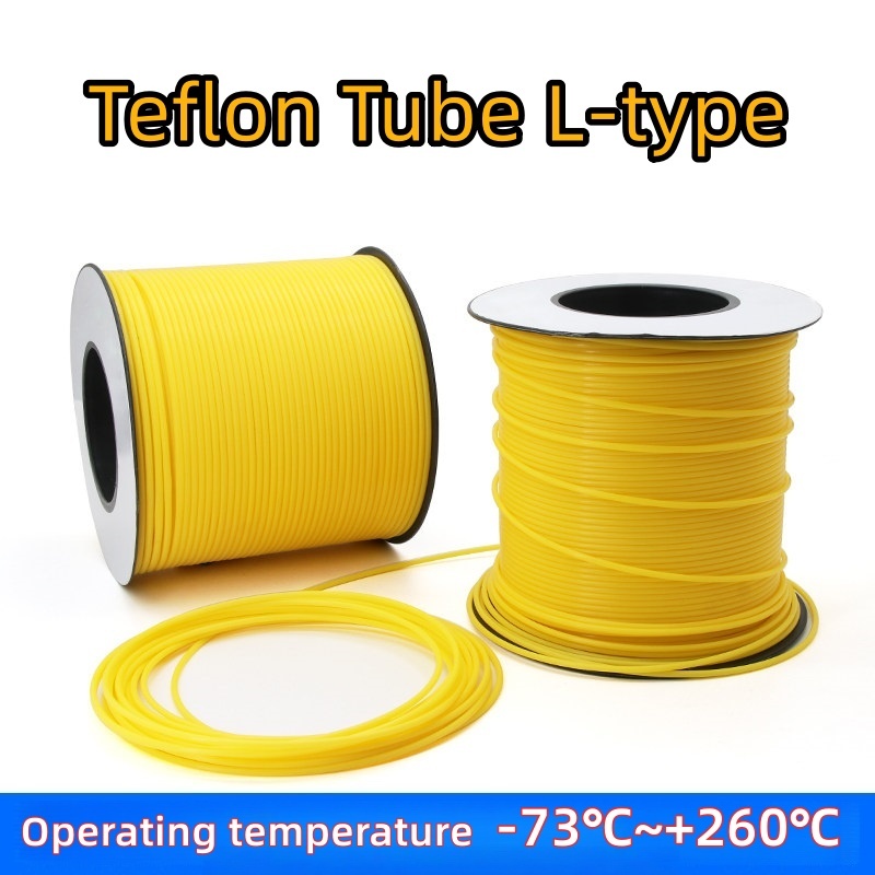 ท่อเทฟลอน 150V สีเหลือง L-shaped PTFE Capillary Tube สําหรับแก๊ส-ของเหลวการขนส่งวาล์ว Core PTFE Tube