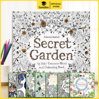 สมุดระบายสี Secret Garden Mandala สําหรับผู้ใหญ่ สมุดวาดภาพสําหรับเด็กที่ถอดความดัน